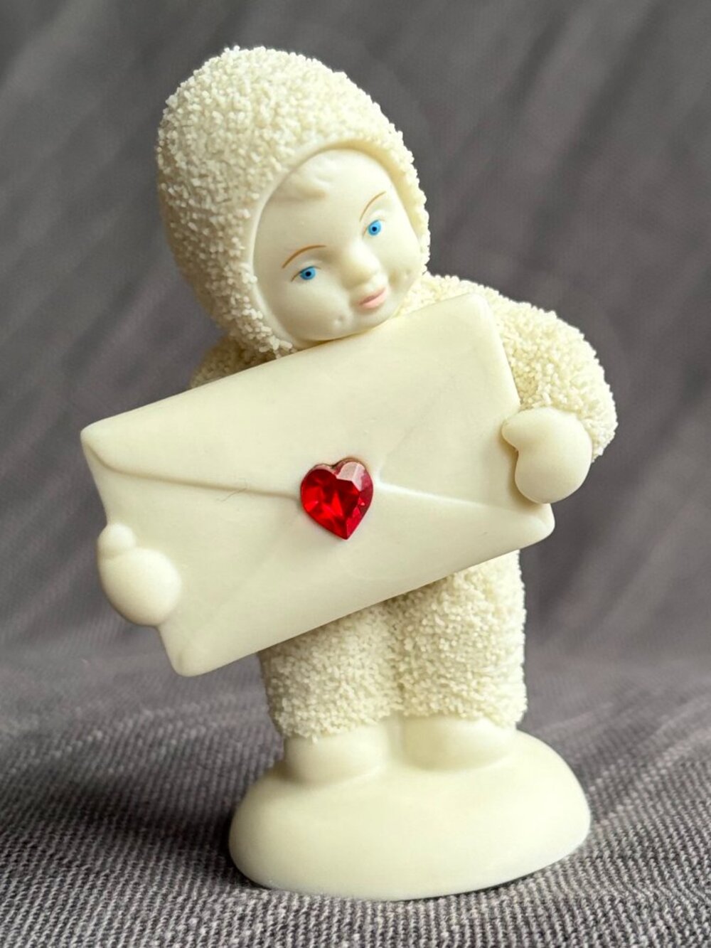 Dept 56 Snowbabies Figurine Holding Envelope / Valentine Love Letter